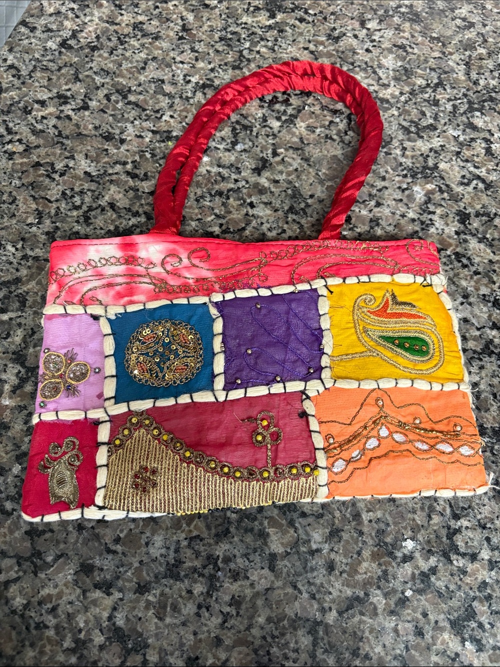 Colorful Patchwork Embroidered Mini Bag in multicolor